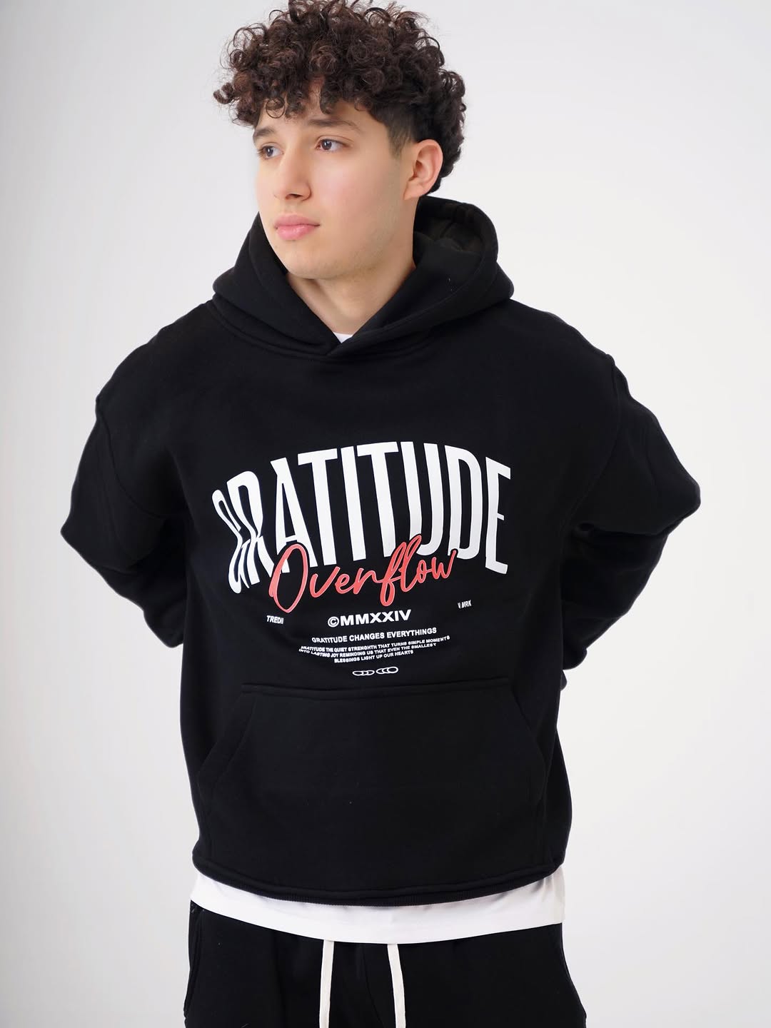 Hoodie Black printed