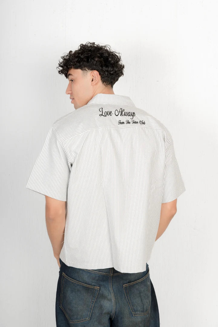 Crisp White & Navy Stripe
